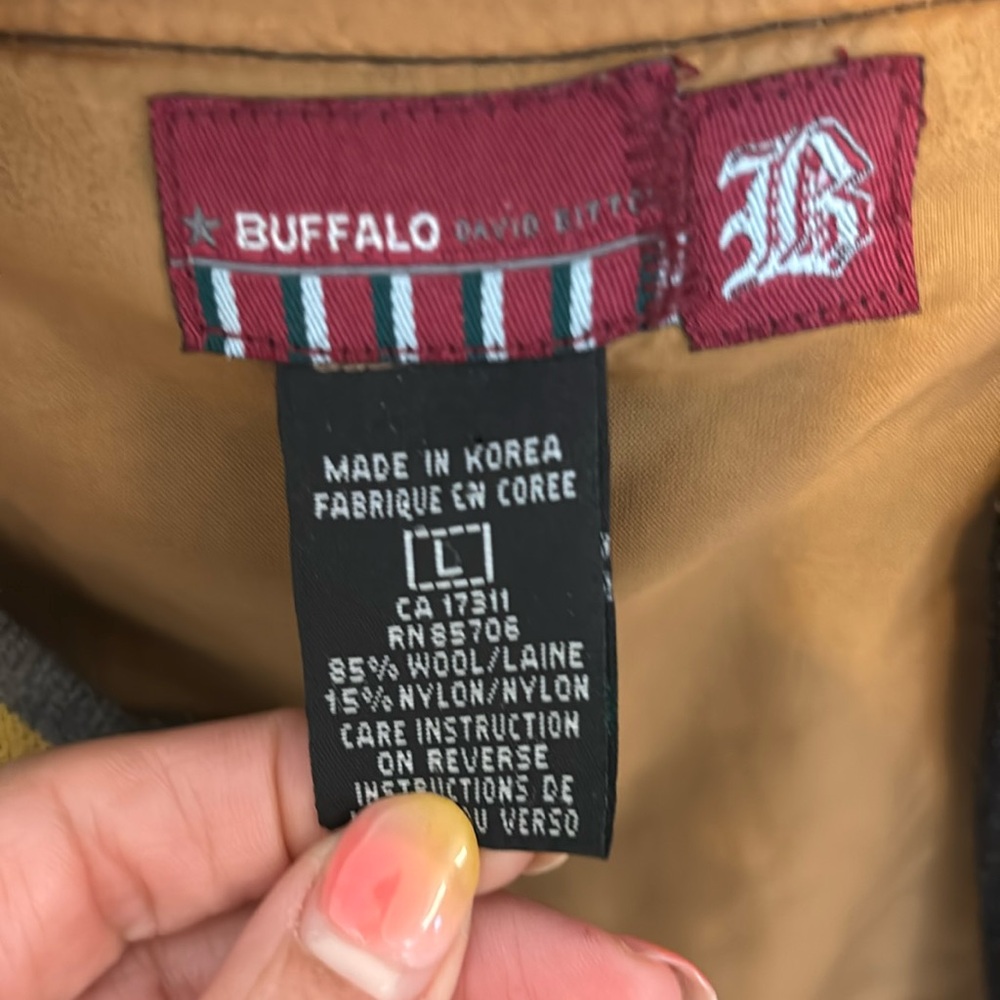 Vintage Buffalo David Britton black and gold wool varsity bomber jacket - Picture 5 of 6